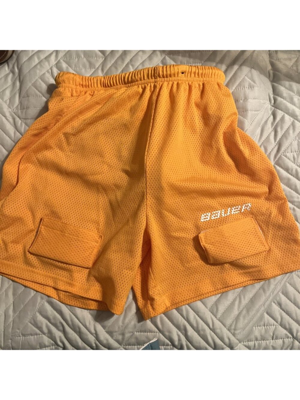 Bauer Hockey Core Mesh Jock Shorts with Cup YOUTH LG - Orange